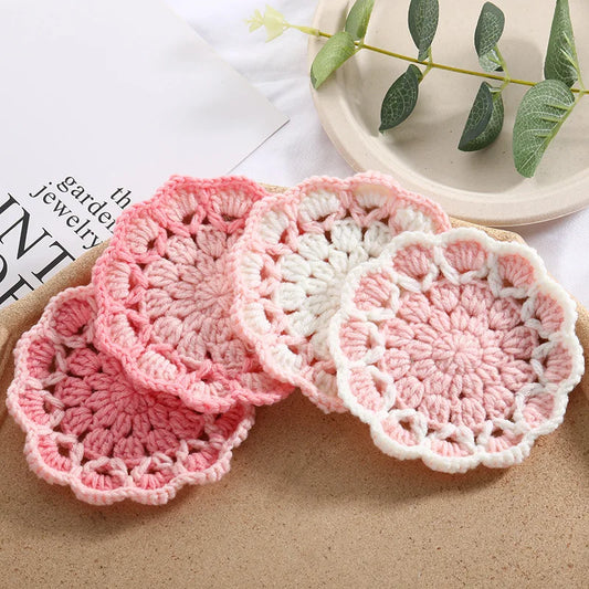 CozyBloom Knit Coasters