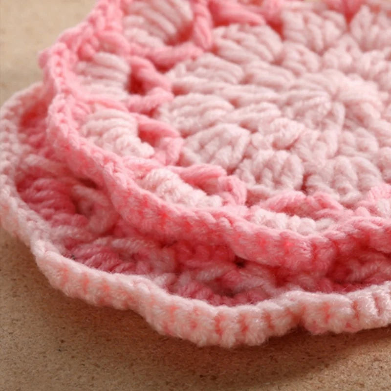 CozyBloom Knit Coasters